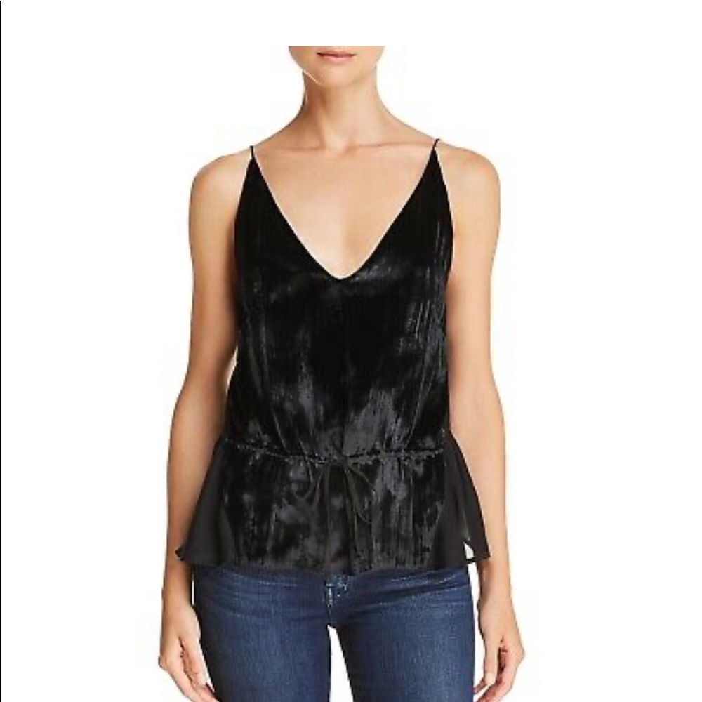 XS black velvet J Brand tank top